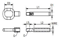 BW6500 Rope Eye & Short Stud Terminal drawing