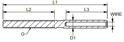 BW90 Swage Stud Terminal Right Metrical drawing