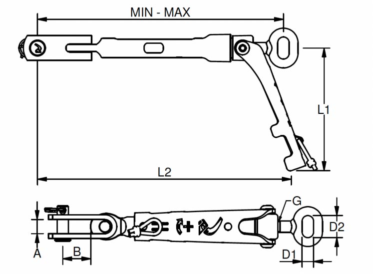 BWRPQT Rope Quick Race Tuning Rigging Screw drawing