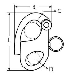 PRH121 Snap Shackle Fixed Eye drawing